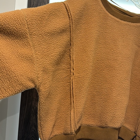Free People oversized sweatshirt deep camel color size L - Picture 4 of 7